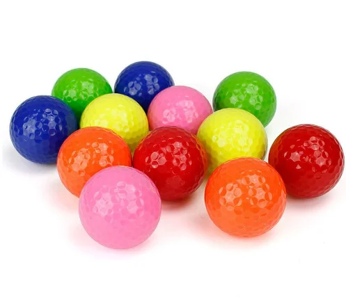 Ready to Ship Two-Piece Colored Golf Ball for Putting Practice and Mini Golf Courses Made of Rubber and Surlyn