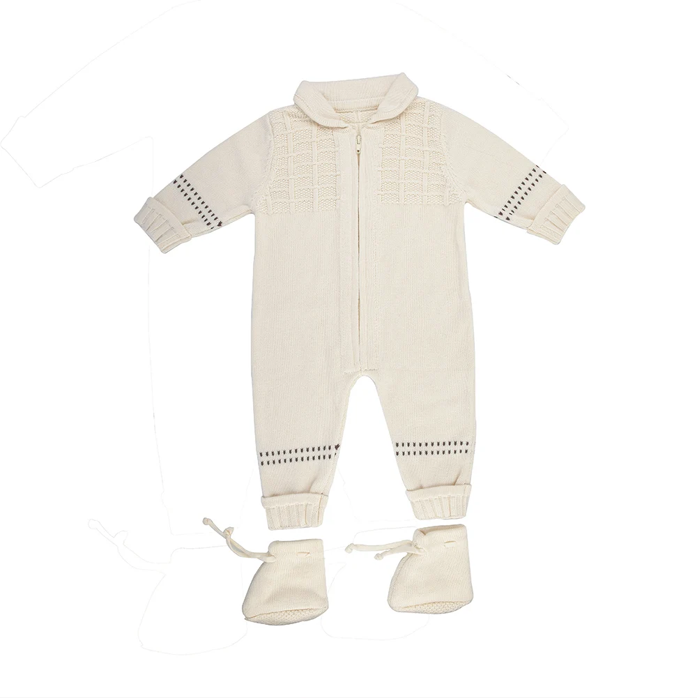 Trending Designer Toddler Knit Sweater New Born Baby Kids Sweater Boys Girls Set Baby Clothing Cross Stitch Knit 3 Pc Set