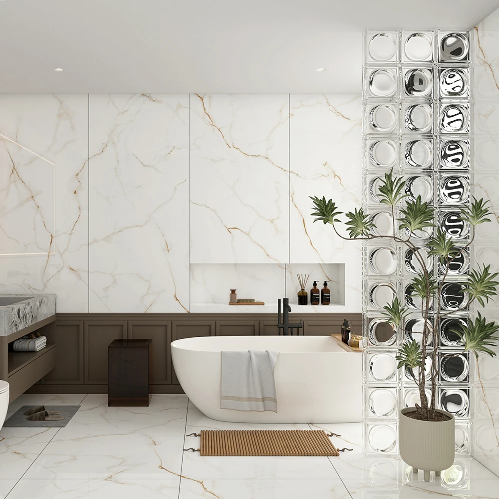 Porcelain Marble Sintered Stone Tile Wall Slab Marble Look Wearing-Resistant Wall And Floor Tile For Wall And Flooring