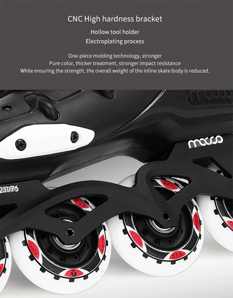 MACCO professional inline skate hard shell senior beginner Youth roller skates HR- Black yellow