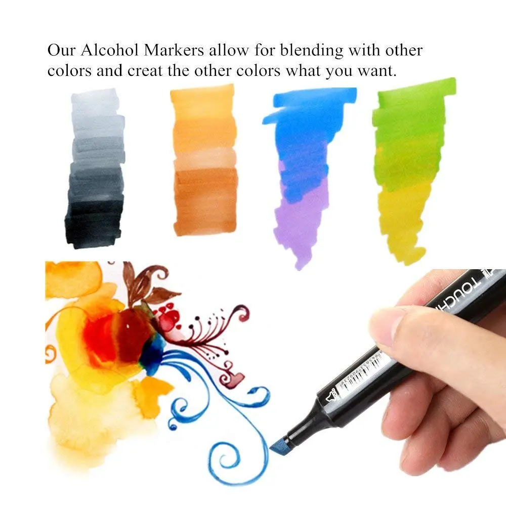 80 color customizable dual tip alcohol markers set
