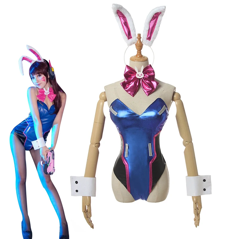 
Anime Game Dva Cosplay costume New 2021 Women Sexy Costume Song hana Bunny Girl Costume Game OW Jumpsuit Women Romper 
