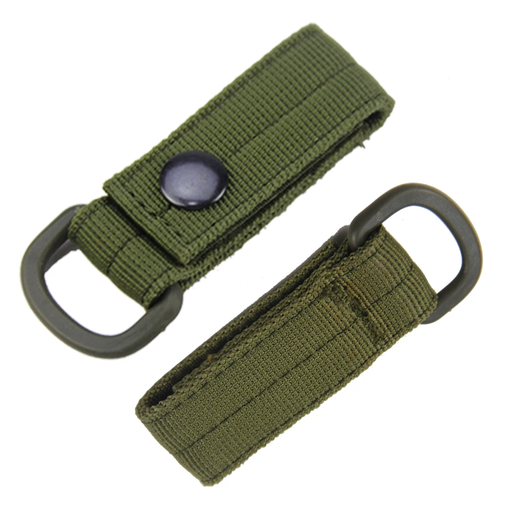 Free Sample Tactical Webbing Keychain With Hook and Loop molle hooks Webbing D ring
