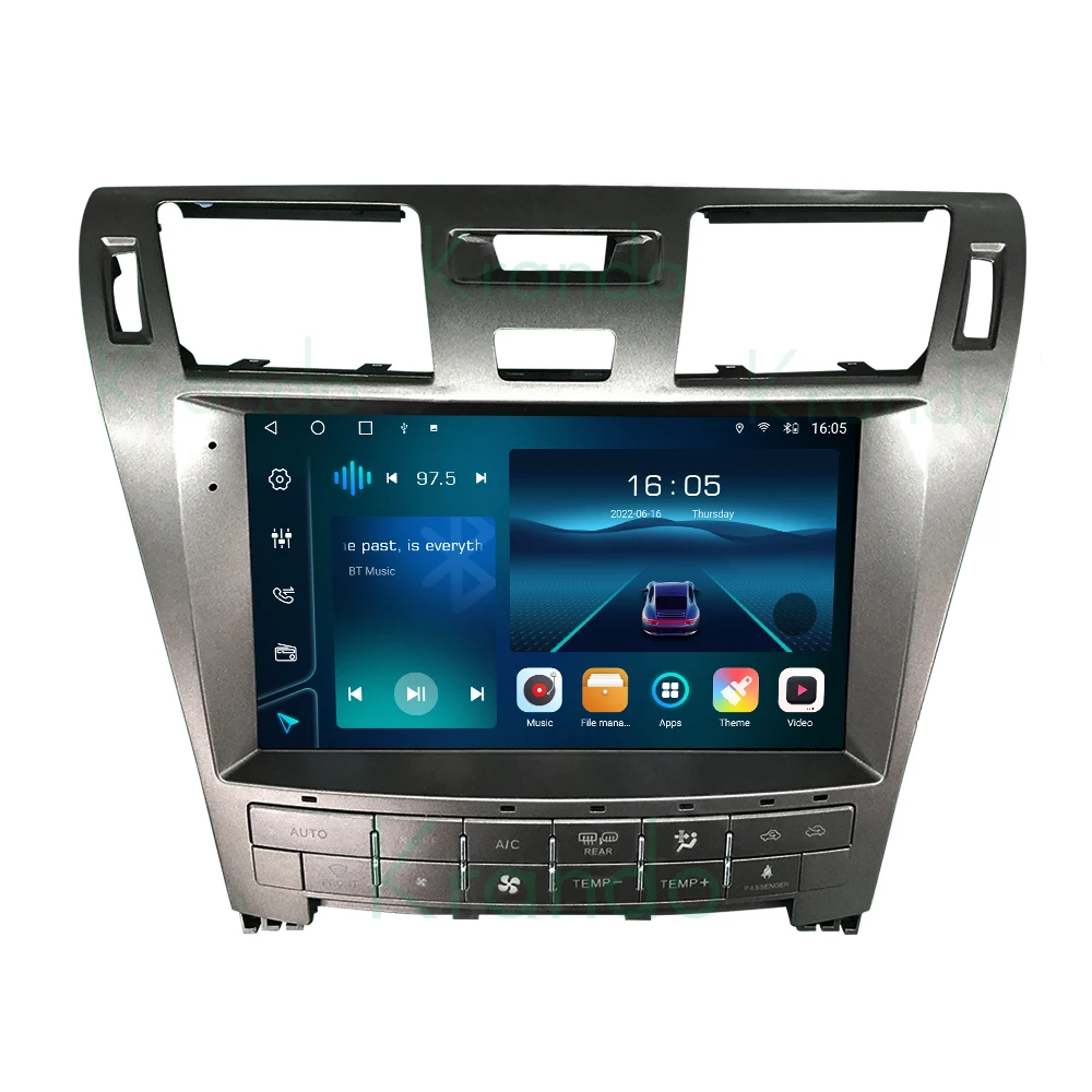 Автомобильная навигация Krando Android 12 0 6 + 128 9 дюймов Автомобильный мультимедийный GPS-плеер для Lexus LS460 2006 - 2010 беспроводной CarPla