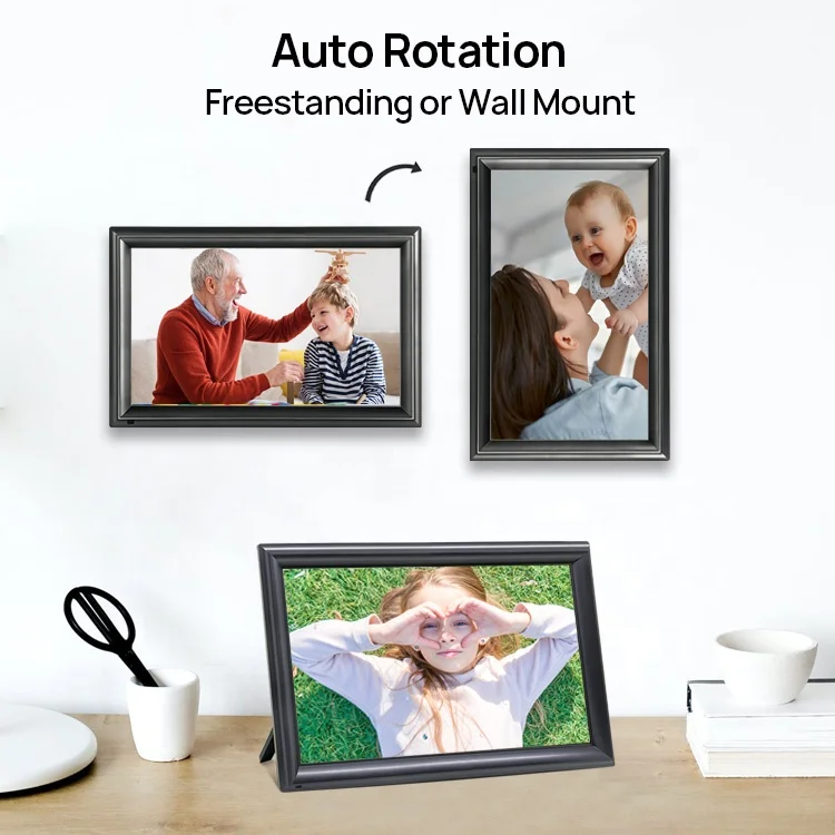 Frameo APP 15.6 Inch wifi digital photo frame manufacturers 100% new Panel without any dot Share Video and Photo from Anywhere