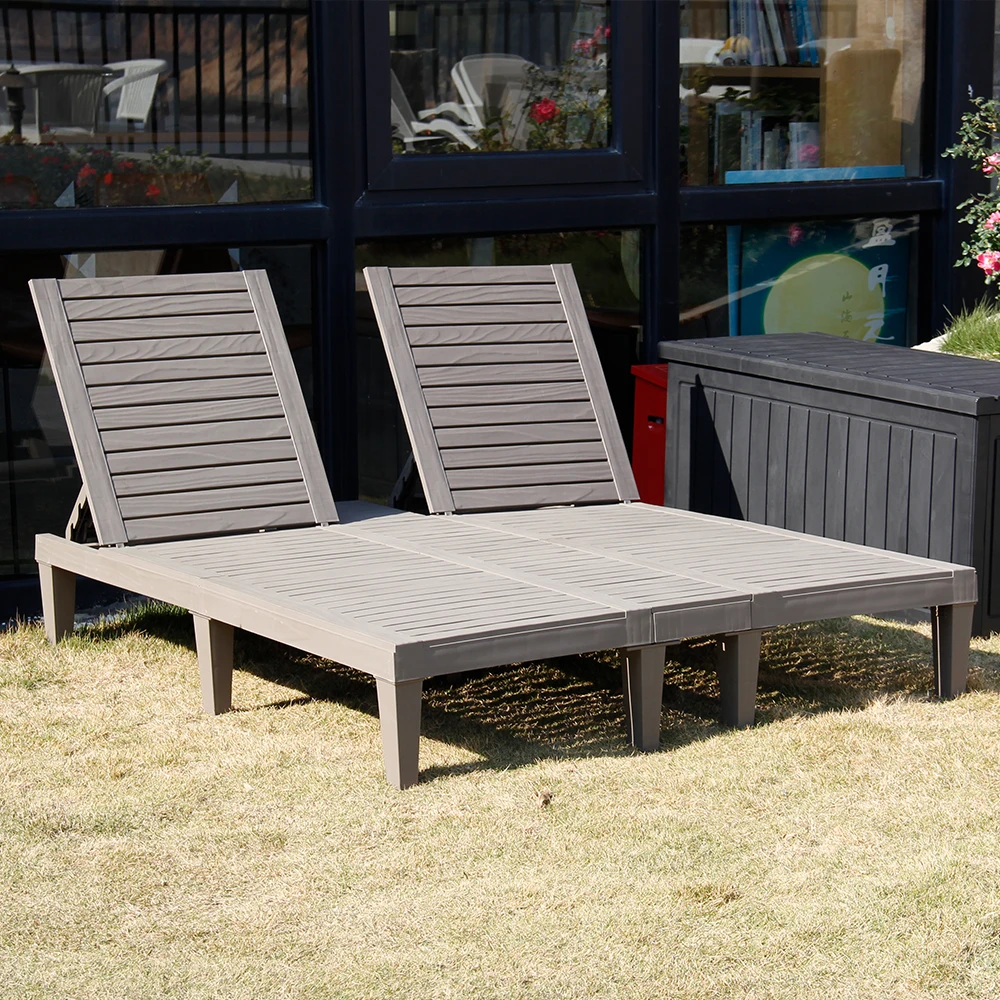 Wholesale double lounger uv protected back adjustable outdoor furniture sunbed