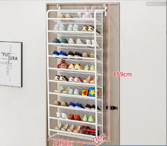 Over Door Hanging 10-layer shoe holder wall mounted iron shoe storage rack online hanging shoe rack