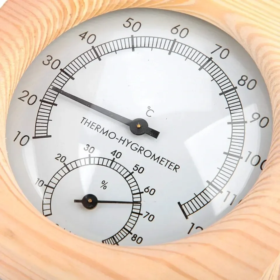 sauna thermometer  Sauna Wooden Thermometer and Hygrometer with Transom Windows Essential Sauna Accessories