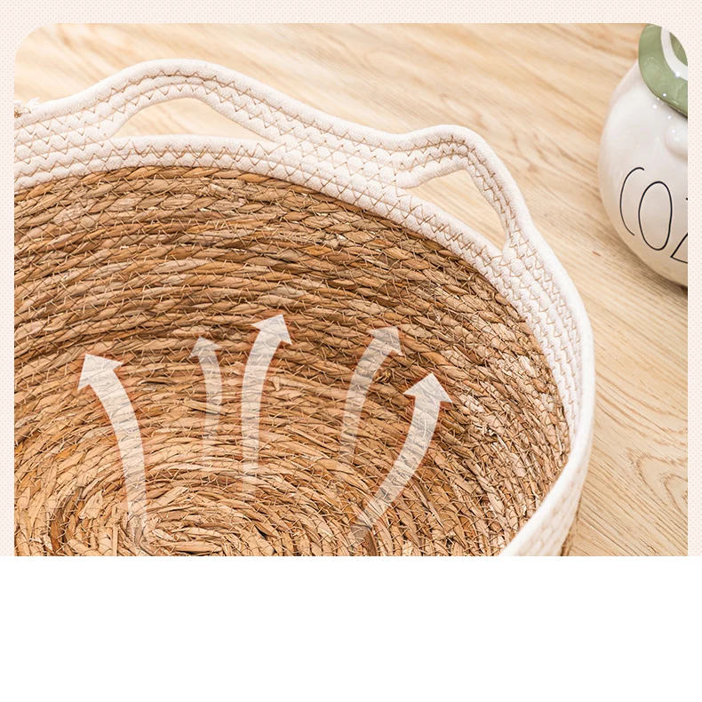 large sea grass dog basket wicker dog toy bed woven natural pet bed house woven rattan baskets for dogs