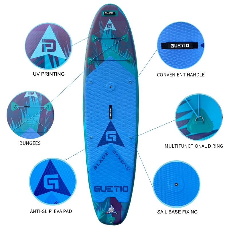 Фабрика OEM Wind SUP Весло Surf UV печатная доска Складная мягкая для серфинга суперполе водных видов спорта