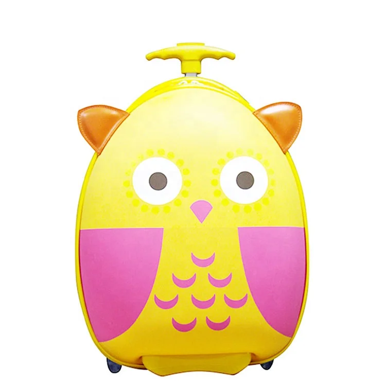 OEM EVA PU owl strong handle PVC free bolsos con rueda de ninos kids trolley suitcase with ears