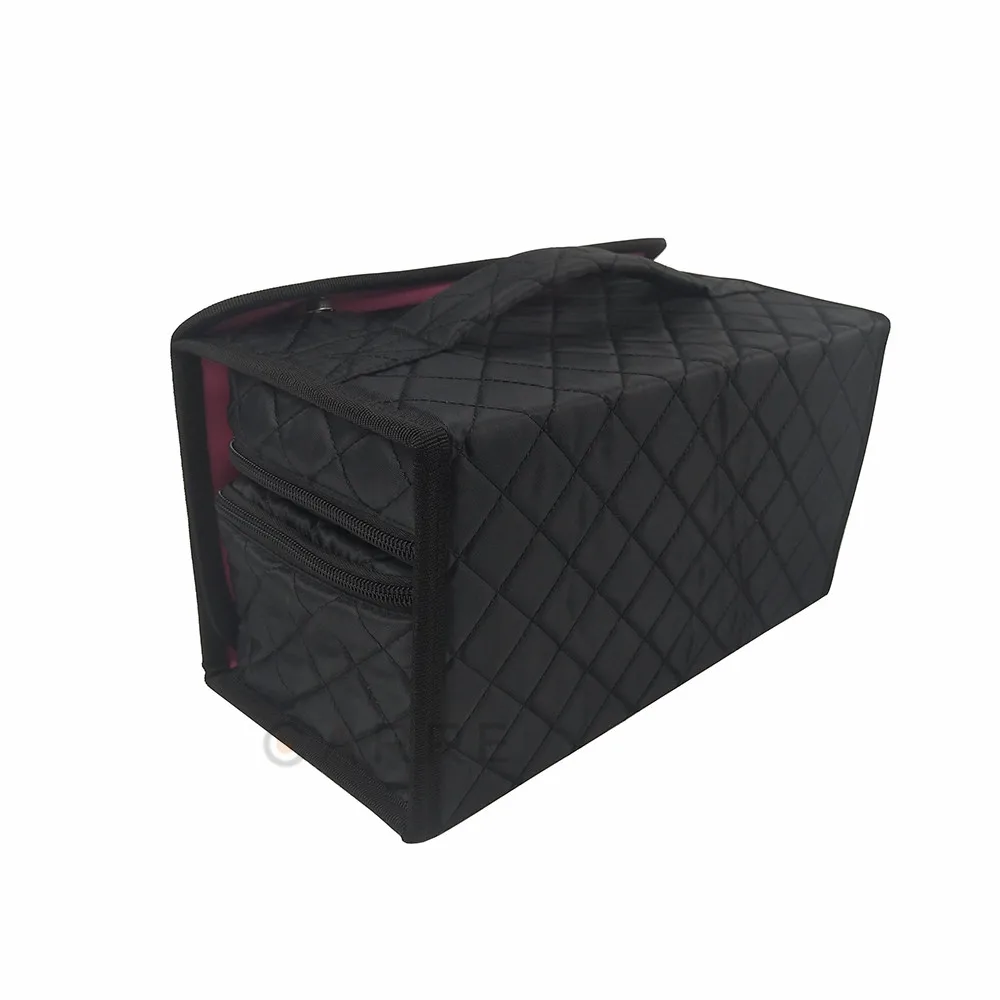 Factory Custom Black Quilted Foldable Nail Polish Travel Bag for Manicurist