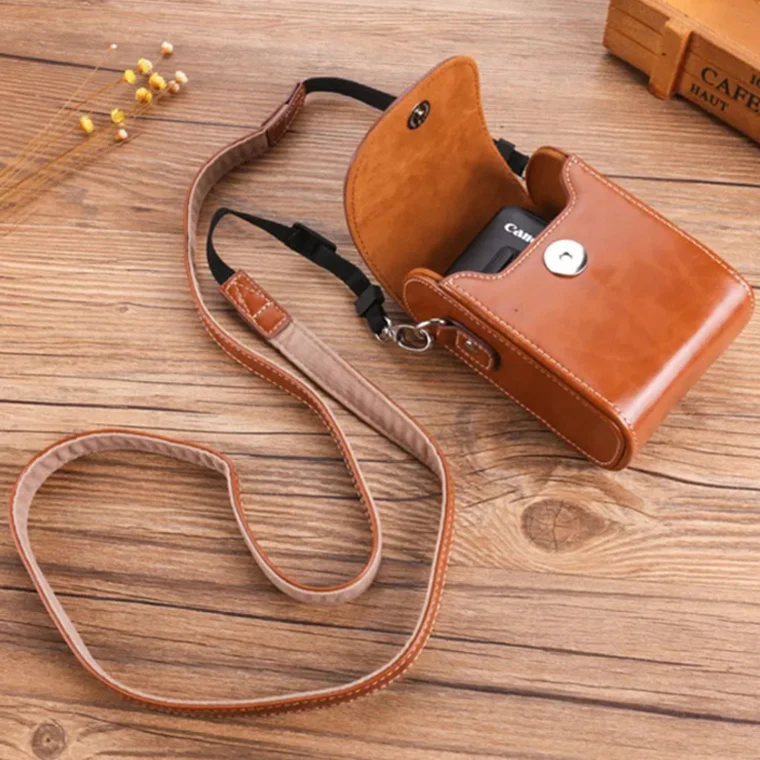 Unisex Shoulder Camera Bag Synthetic Leather Cameras Bag Organizer Men Women Messenger Bags Mirrorless Cameras Storage Pouch