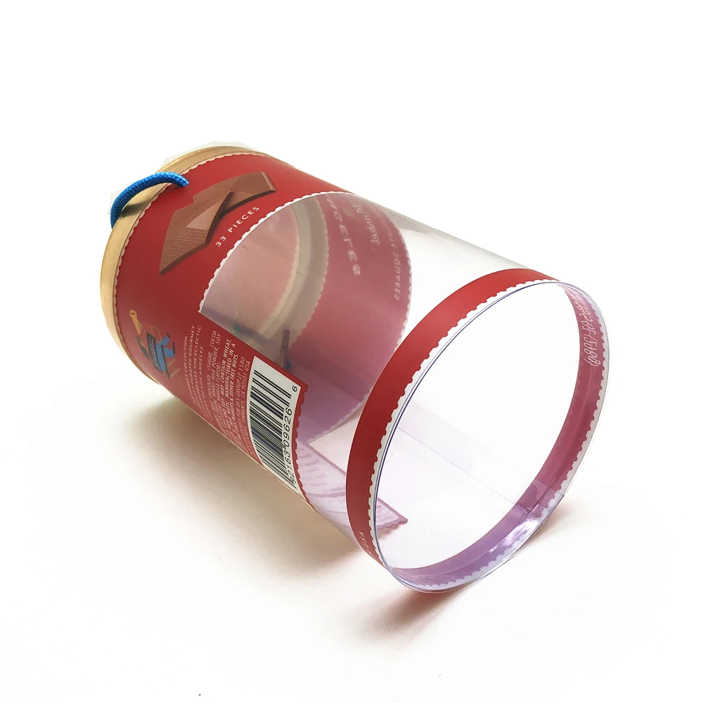 
PVC Transparent Round Packaging Box Clear Plastic Cylinder with Lids 