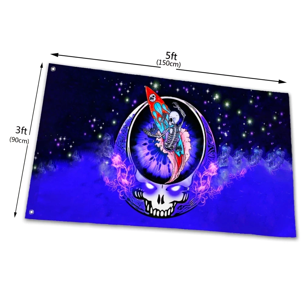 Huiyi Decoration Hanging Flags Banner Polyester 90*150cm Custom Grateful Dead Flags