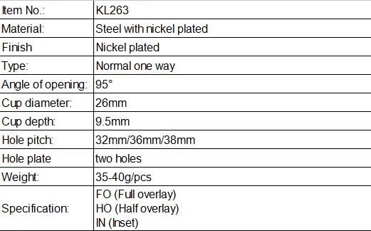 Mini Hinge 26mm Cup 2 Hole Cold Rolled Steel One Way  Cabinet Kitchen Door Small Hinge