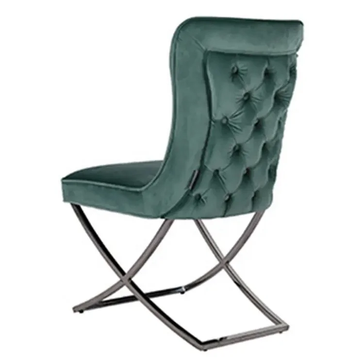 Modern Comfortable Metal Leg Chairs Dining Room Chair Gold Fabric Stainless Steel Luxury Velvet Home Furniture Dining Tables