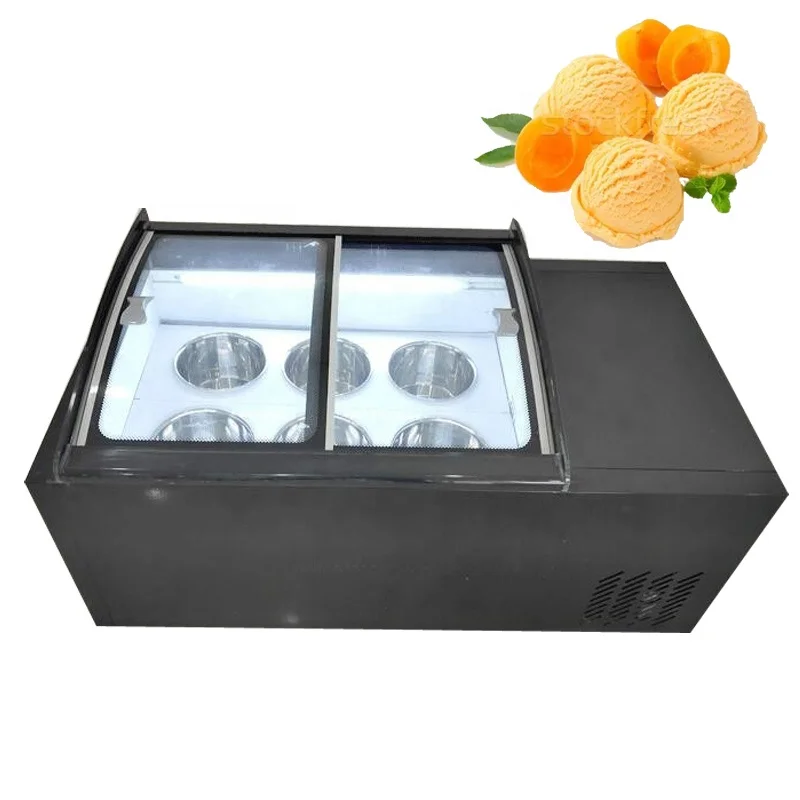 Stainless Steel Refrigerated Popsicle Showcase Refrigeration Equipment Freezer Table Ice Cream Display Cabinet