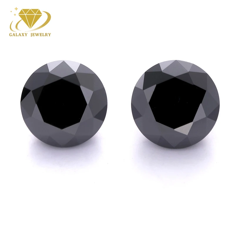 Wholesale Round Brilliant Cut Really Good Quality VVS Moissanite Diamond GRA Certificate Black Color Moissanite Loose Diamond