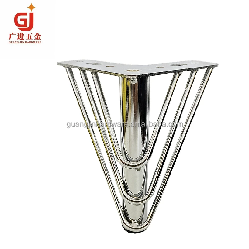 Popular Metal Sofa Feet 15 cm Iron Plated Furniture Sofa Legs With Black Rubber