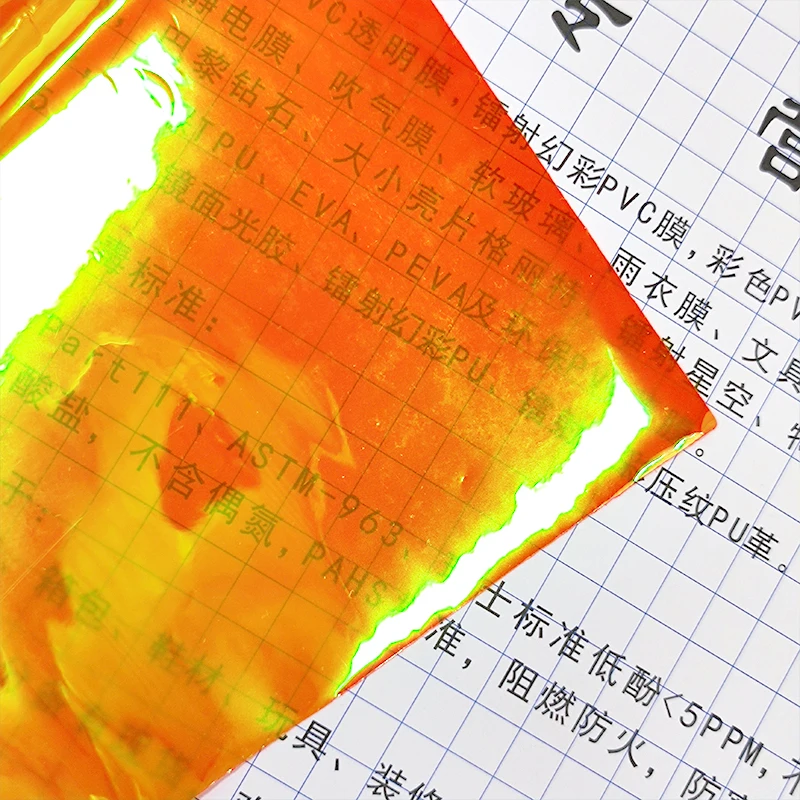 0.1mm Mirror Reflective Holographic Thin Soft One Side Glossy One Side Matte PVC Opaque Plastic Film for Packaging Decorative