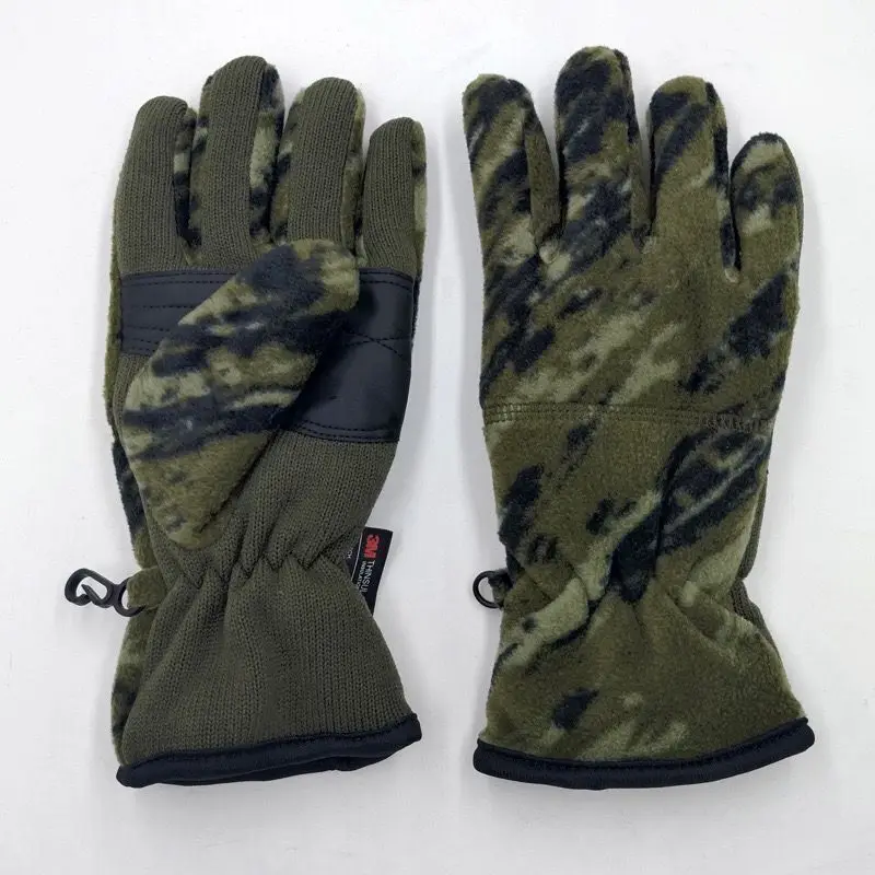 Дешевые камуфляжные флисовые мужские перчатки, индивидуальные камуфляжные флисовые перчатки с подкладкой для взрослых