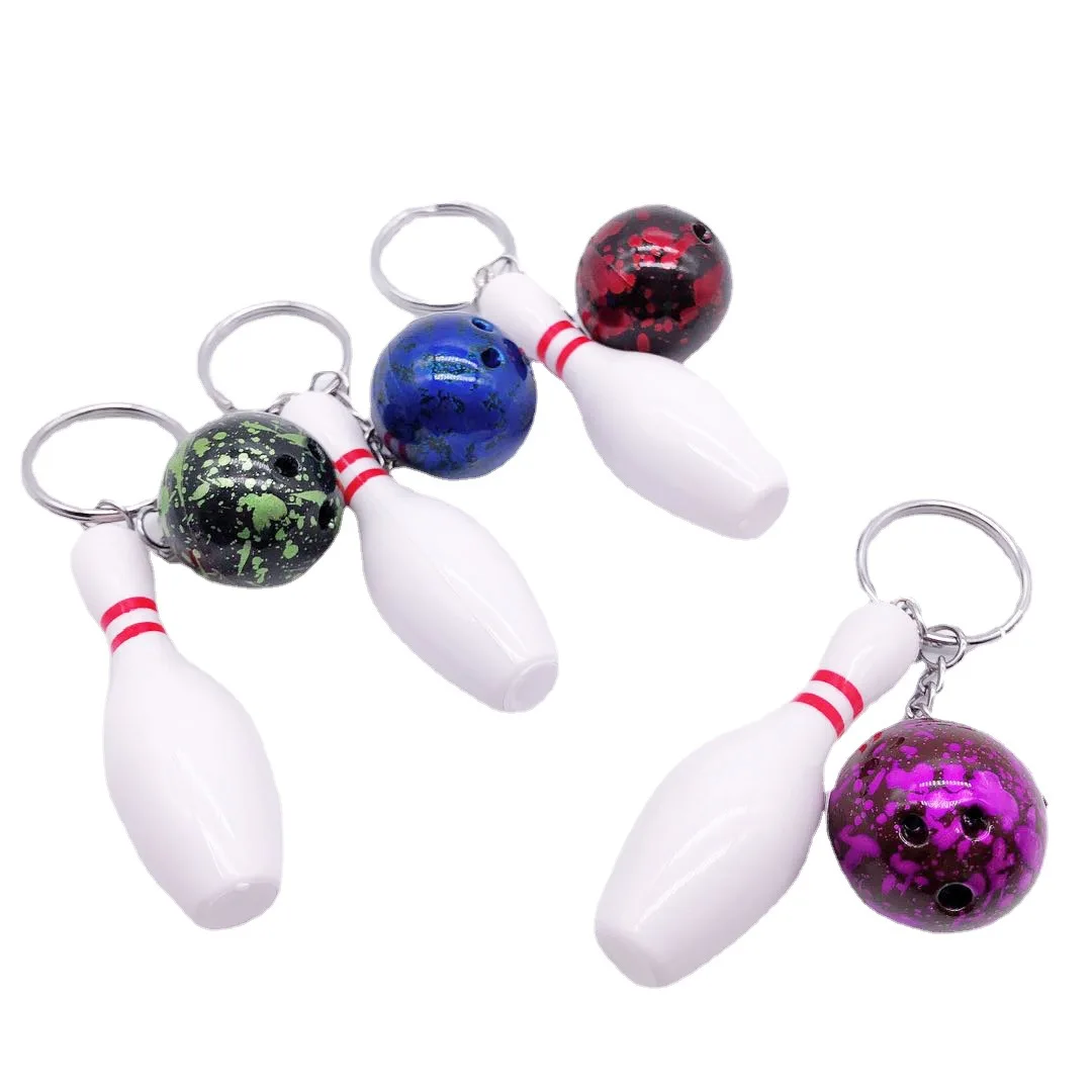 YIYUN 3D Mini Sport Bowling Keychain Pendant Creative PVC Keyring emulates Bowling Pin Ball Car Keychain Bag Accessories