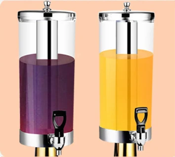 Commercial Modern Stainless Steel 3L/6L Liquor/Juice/Drink Dispenser with 3 Plastic Tanks Refrigeration by Water
