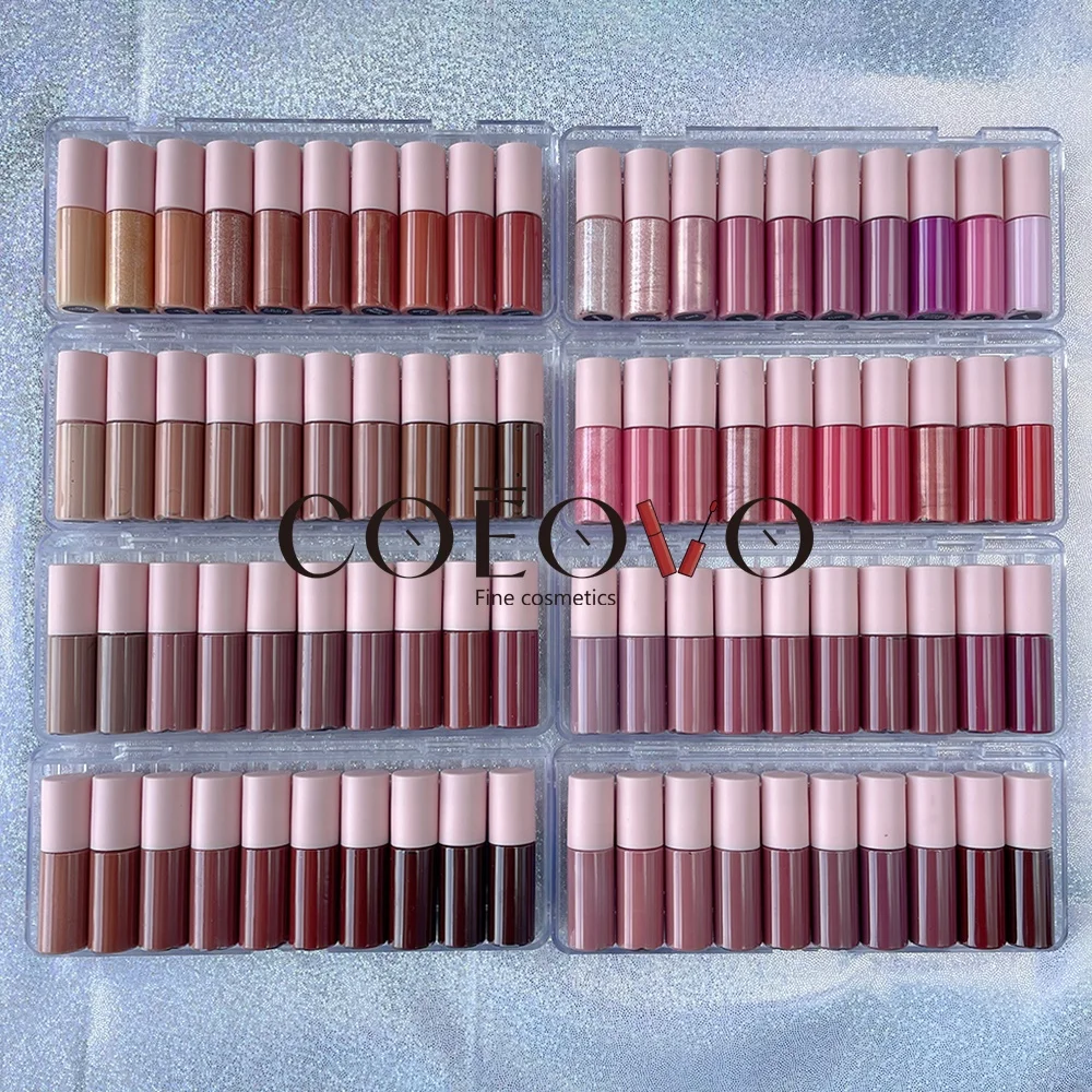 COEOVO Make logo matte glossy mini lip gloss shine lipgloss glossy lip gloss nude lipgloss