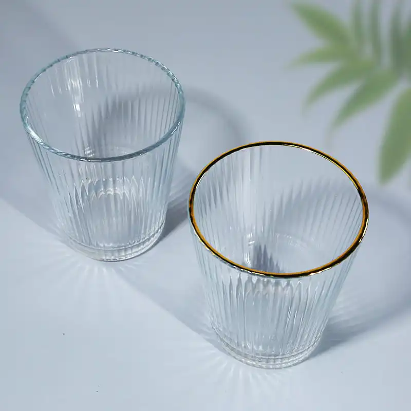 Discover Elegance in Simplicity with Our Vertical Stripe Glass Water Cups