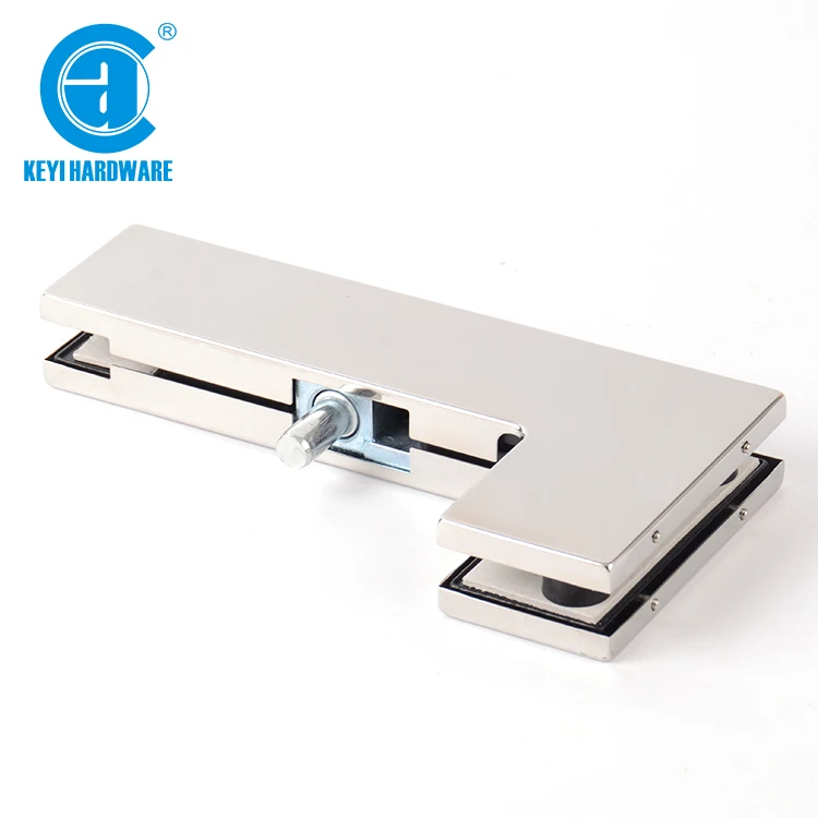 China manufacturer 90 Degree Glass Clips For Shower Room Stainless Steel  glass swing door  bottom and top patch fitting clamp