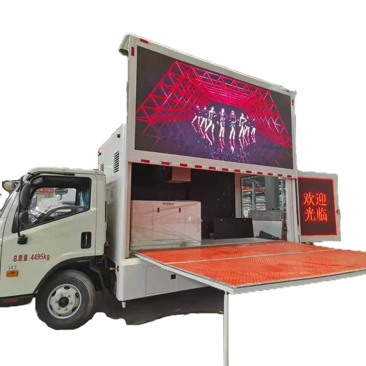 Fashionable atmosphere performance stage car mobile truck led tv screen truck