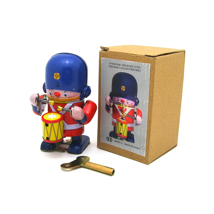 Hot Sale High Quality Plastic Walking Robot Wind-Up Toys Clockwork Band Drummer Toys For Kids