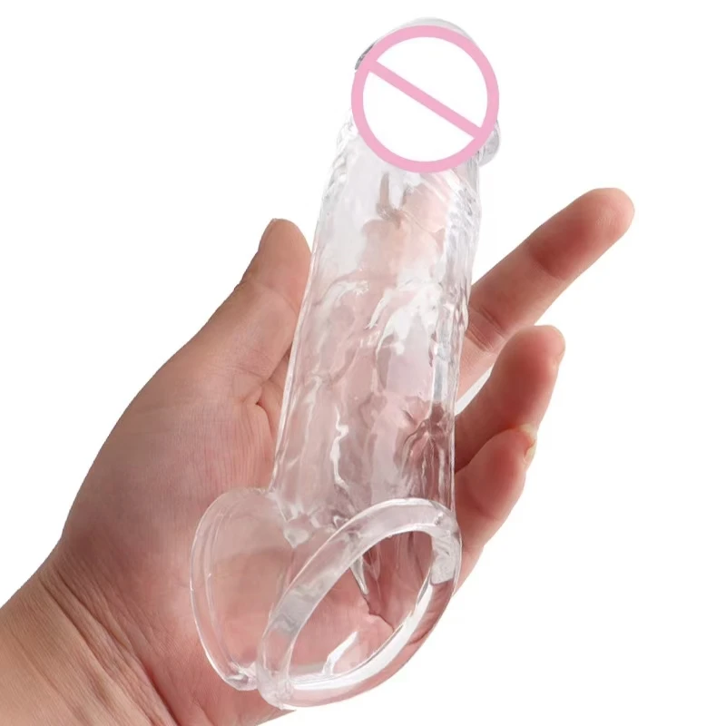 penis sleeve Reusable Condom Penis Extension Sleeve Delay Ejaculation Cock Cover Penis Extender Sex Toys For Men Adults Products