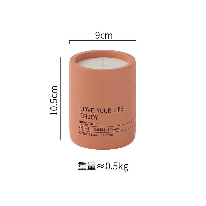 DM619 Colored 10.6 Oz Vessels Luxury Home Decor Candle Making Jars Matte Empty Natural Scented Concrete Cement Candle Jars