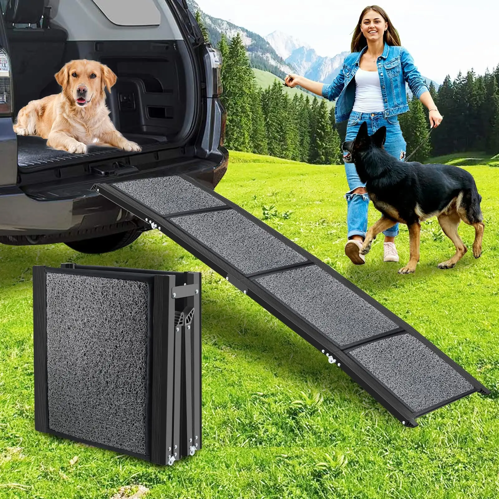 CANBO High Quality Outdoor Adjustable Ramp Pet Dog Stairs Lightweight Aluminum Dog Steps for Truck