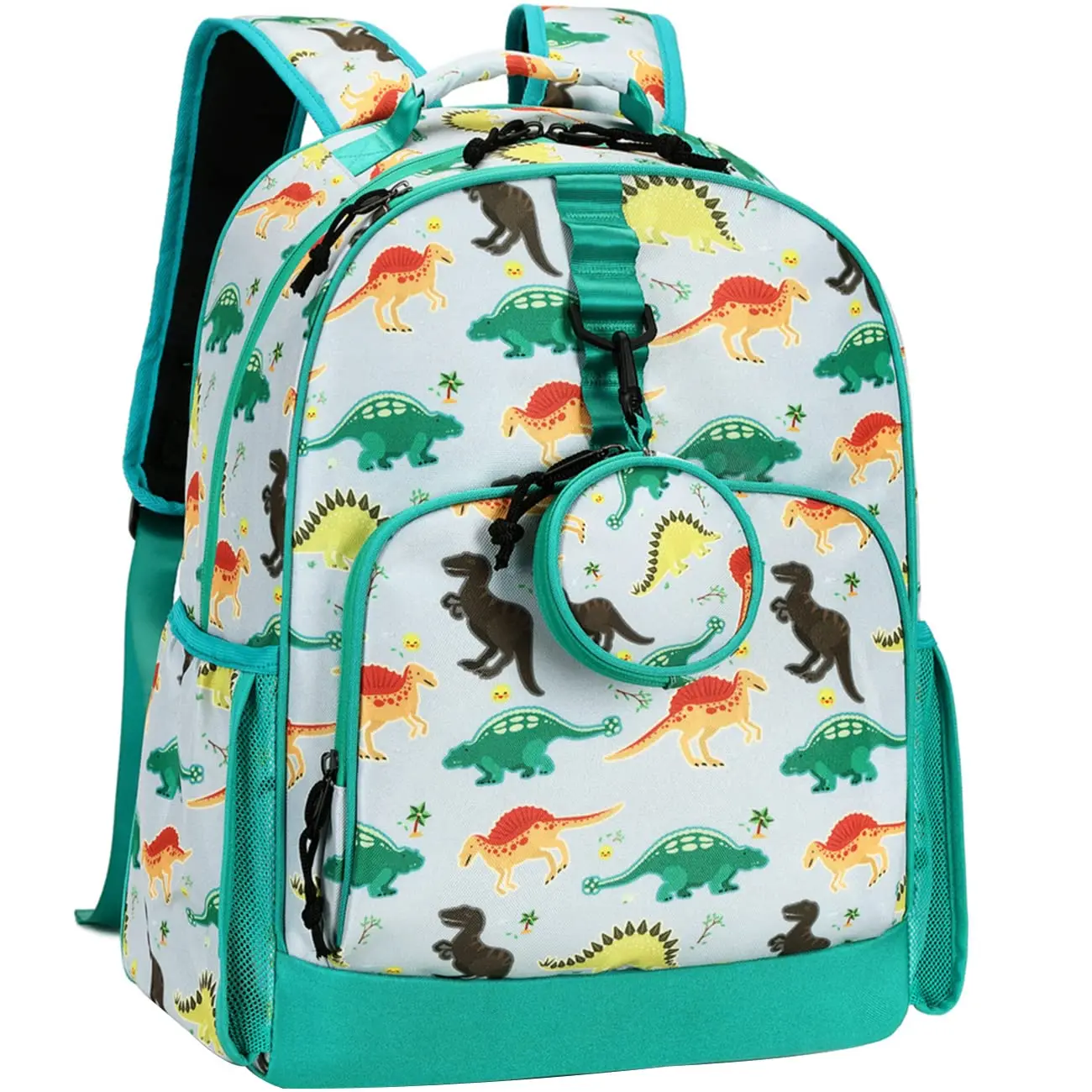 Newly designed Casual Waterproof Polyester Printing Customized Logo Student Book Bag Backpack School Bags with Bottle Pockets