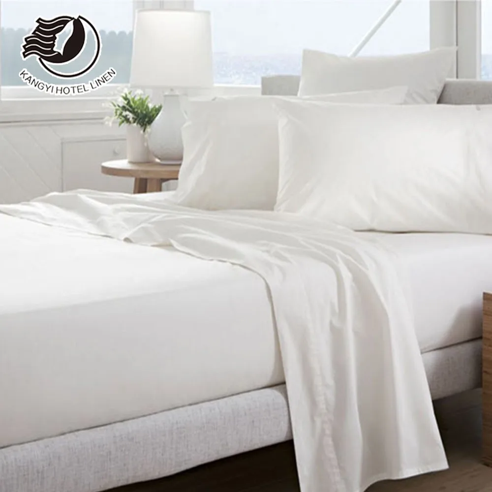Luxury Bedding Hotel Sheets White 5 Star Hotel 300TC Bed Sheet Sets 5 Star Hotel