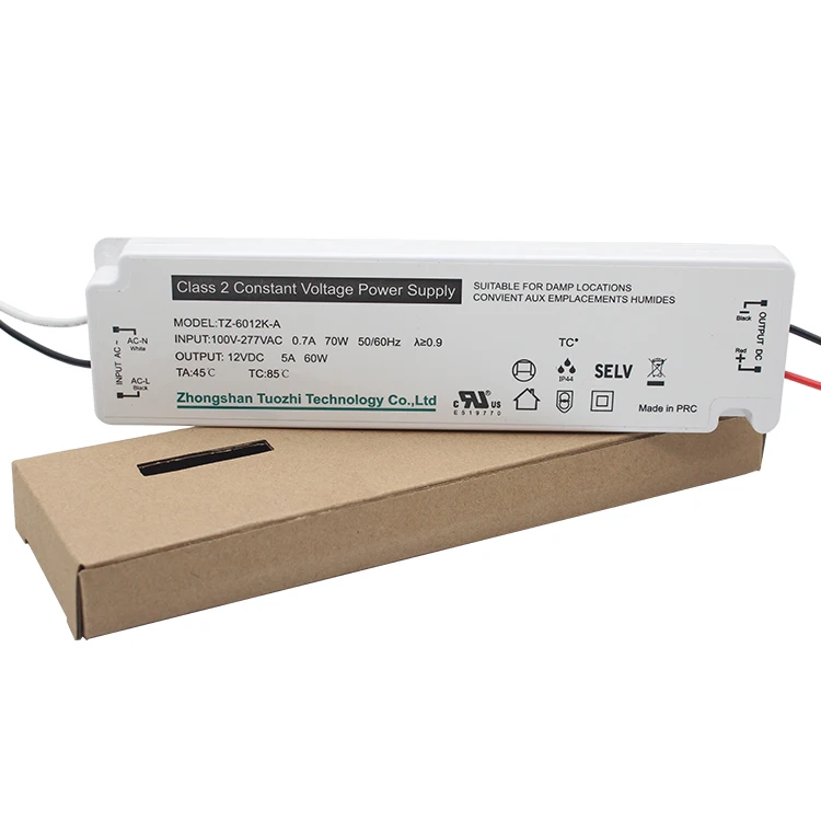 12V 60W Constant voltage LED driver IP44 waterproof LED power supply for LED strip lighting and modules