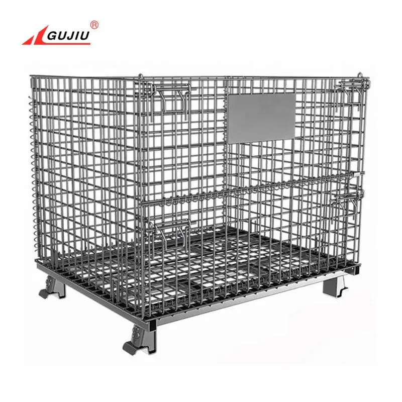 Wholesale Custom Professional Warehouse Galvanized Partition Lockable Layer Forklift Metal Wire Mesh Cage
