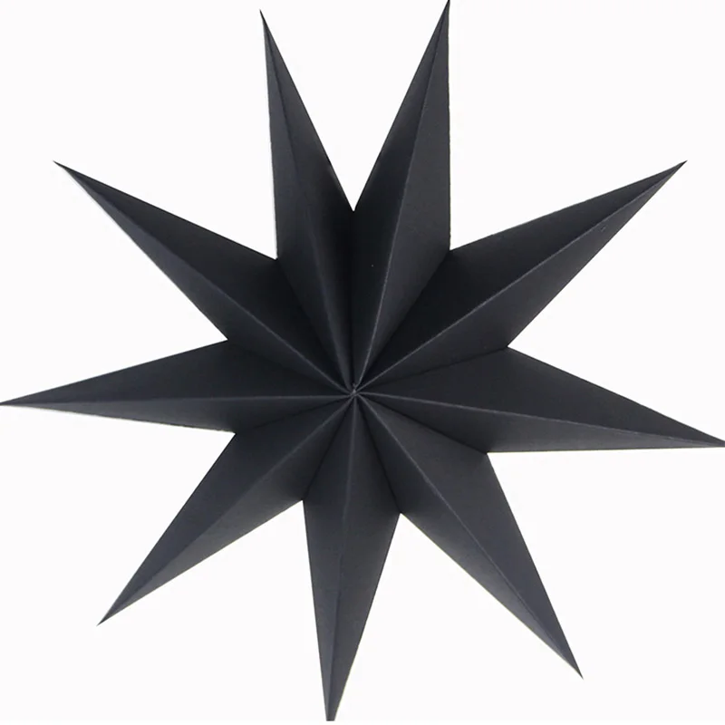 Factory Supply 30CM 9-pointed Handmade Hanging 3D Star Paper Lanterns
