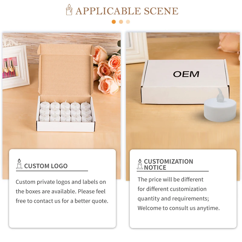 BESTSUN Party Holiday Decoration Warm Light White Plastic Electric Tea Light Candles