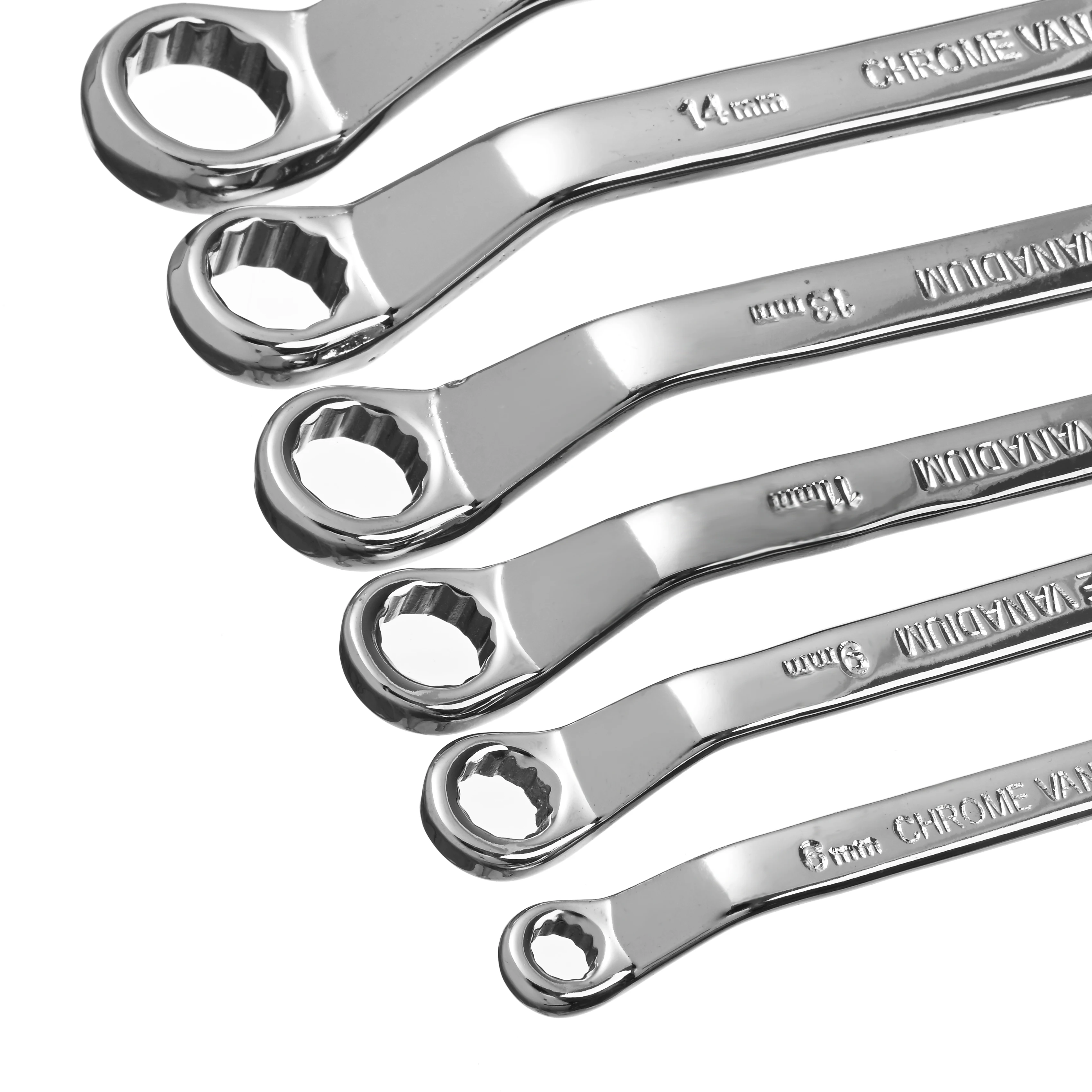 6PCS 6-17mm Gear Combination Wrench Spanner Set of Open End Torque Combination Wrench Set Ratchet Box-end Wrench