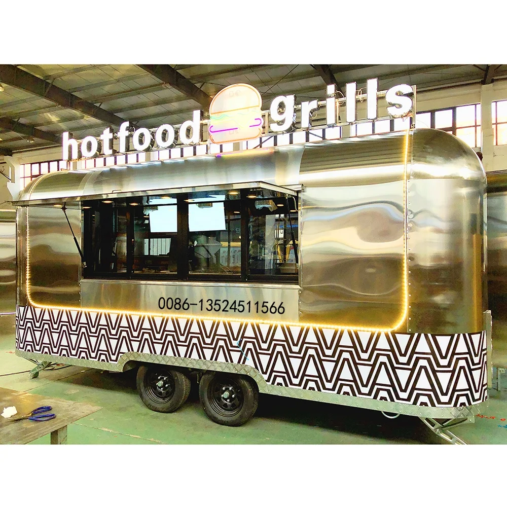 new design Customized outdoor mobile fast food kiosk /crepe cart /food trailer truck mobile food cart for sale in Dubai