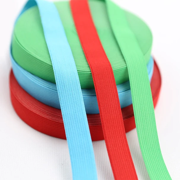 Heavy duty colourful elastic webbing tape stretch knitted elastic band for clothing