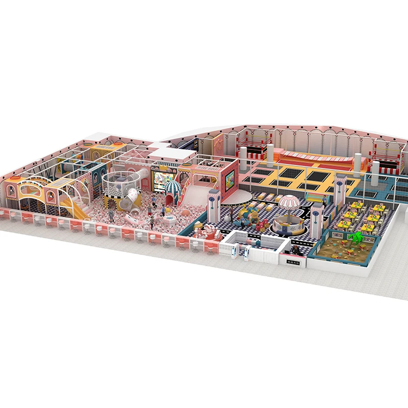 Dreamy Pastel Paradise Large Indoor Playground by Leading Manufacturer Featuring Slides and Ball Pit