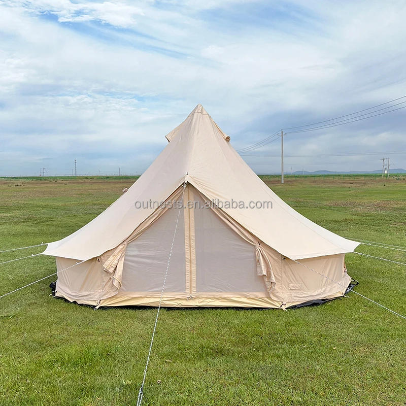 OUTNESTS Professional Outdoor Canvas Cabin Bell Tents Waterproof 4 Season Luxury Camping Glamping Tent