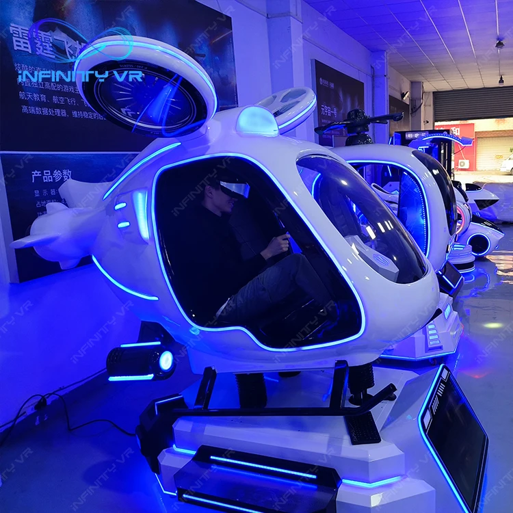 New Vr Helicopter Simulator Double Seats Machine Commercial  9D Cinema Gaming VR Virtual Reality Flight Plane Factory Direct
