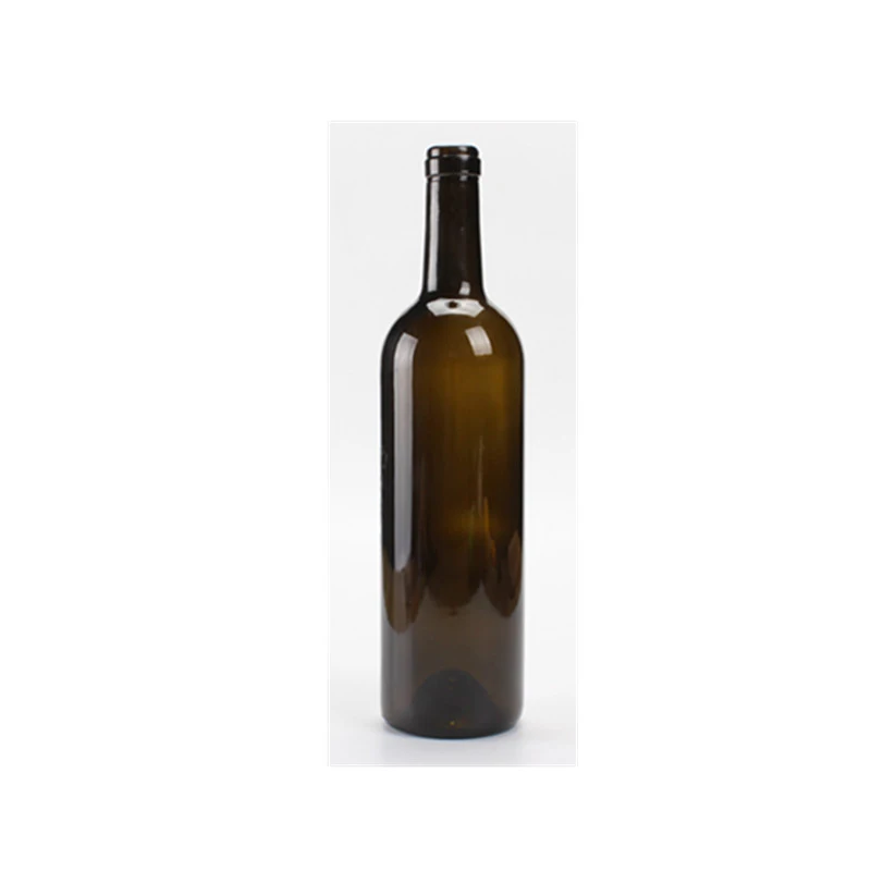 Factory Stock Sales 750Ml Dark Green Brown Bordeaux Red Wine Glass Grape Wine Bottles Manufacturer