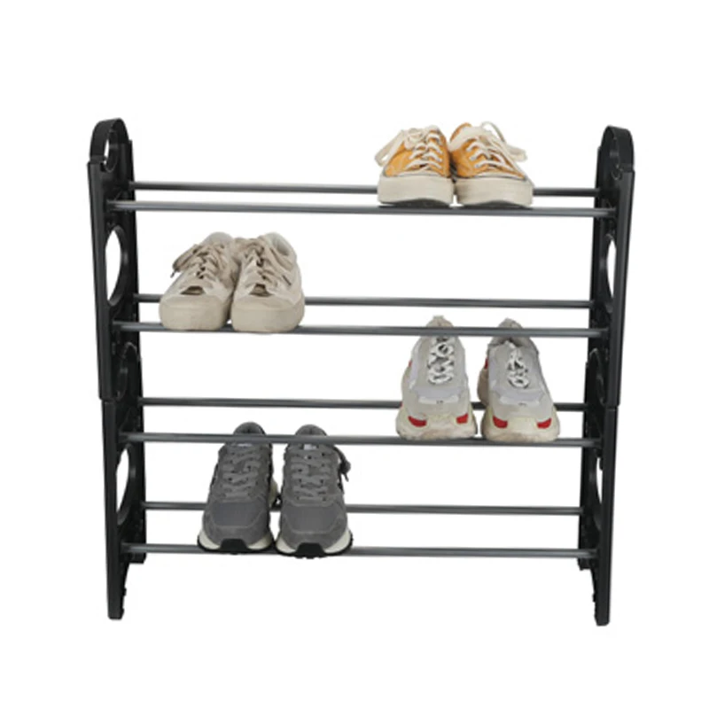 Store Boutique Easy Assemble Shoe Racks 4-tiers Shoe Organizer Rack, Simple Shoe Shelf